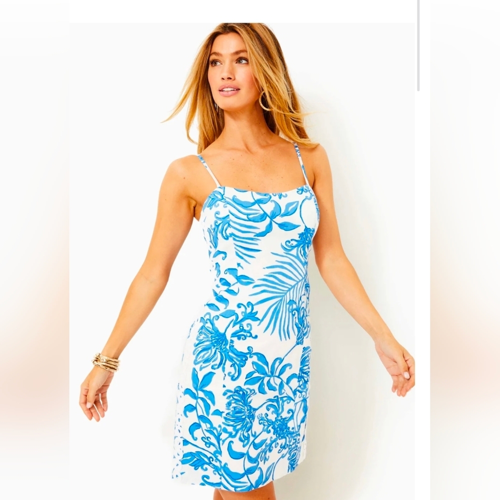 NWT.  Lilly Pullitzer Shelli Stretch Dress. Resort White Glisten In The Sun.